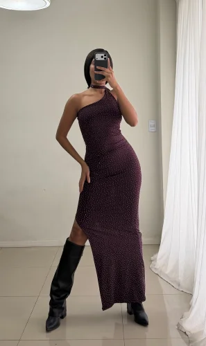 Vestido Largo Laso Brillo