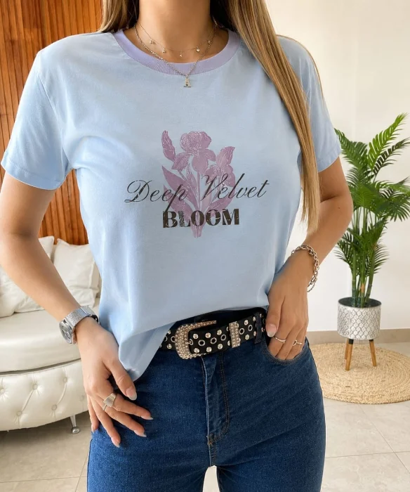 Remera Glitter "bloom"