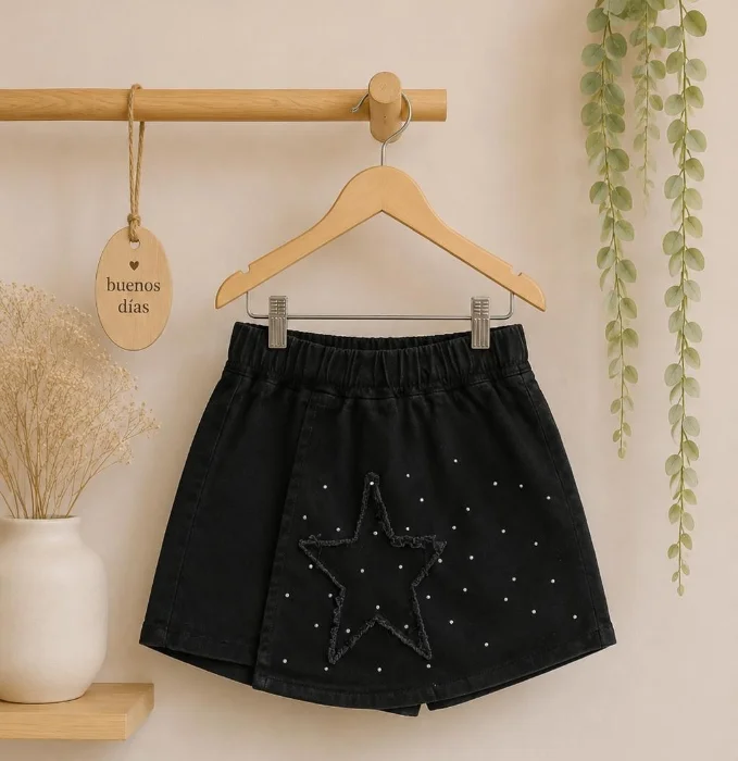 Short Pollera Strass y Estrella