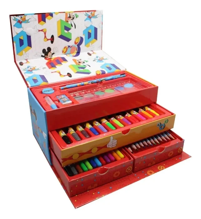 Set de Arte Escolar Mickey Mouse Dibujo 53 Piezas Reforzado