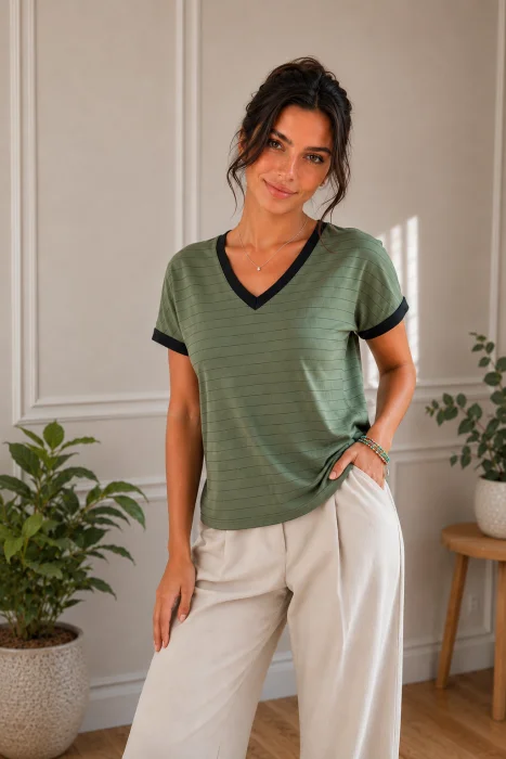 Remera C/vivo Rayada