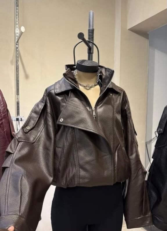Bomber Eco Cuero con Corderito - Imagen 2