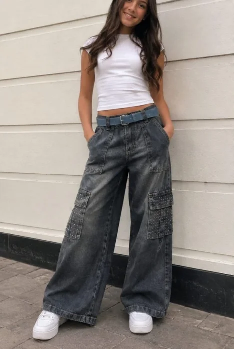 P. Jeans Wide Cargo Viky Niña