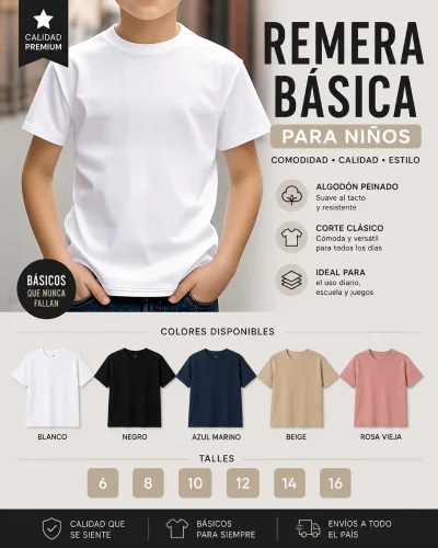 Remera Básica Algodón Peinado