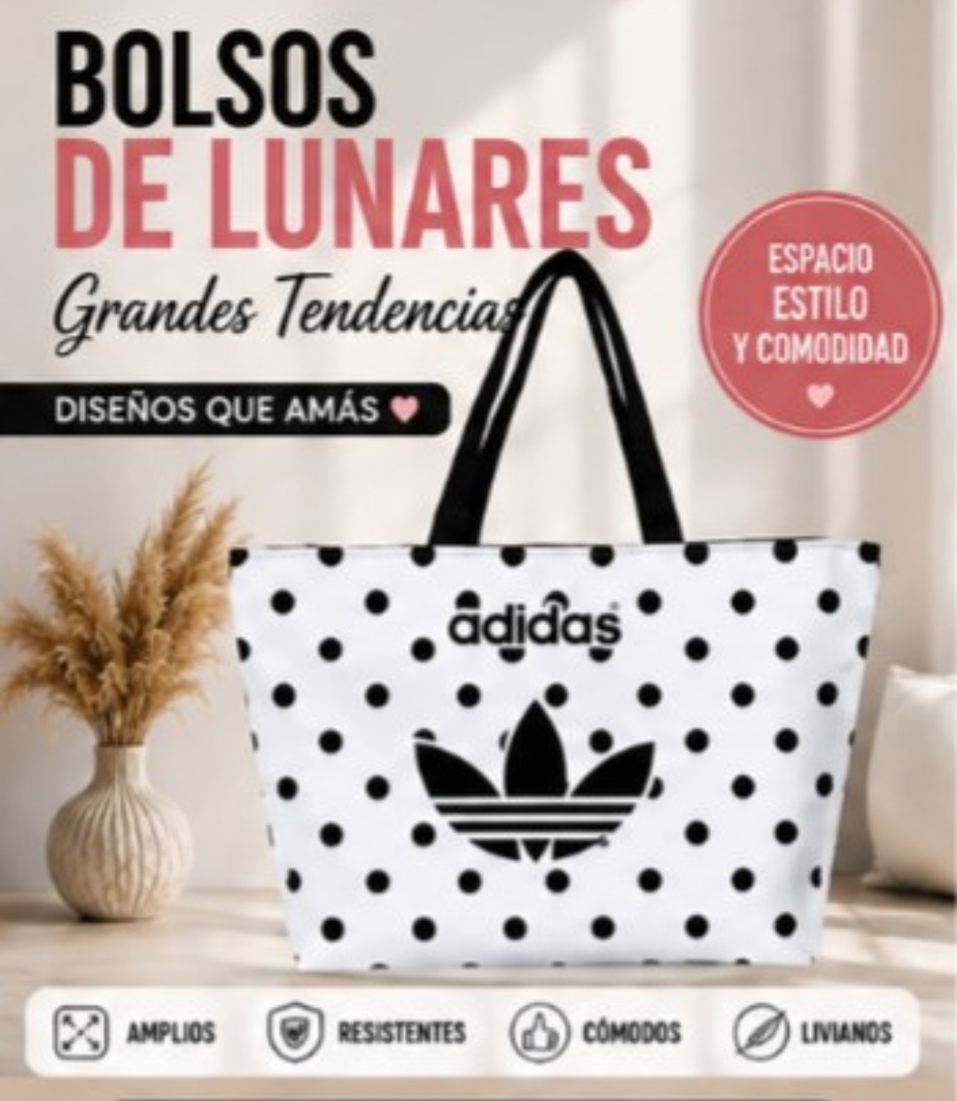 Bolso Lunares Impermeable Mujer Adid - Imagen 4
