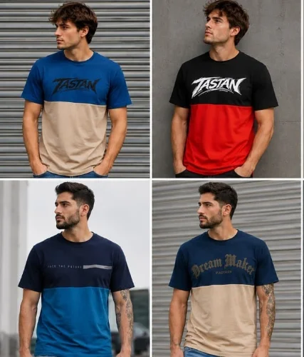 Remera Combinado Hombre Algodón 24.1