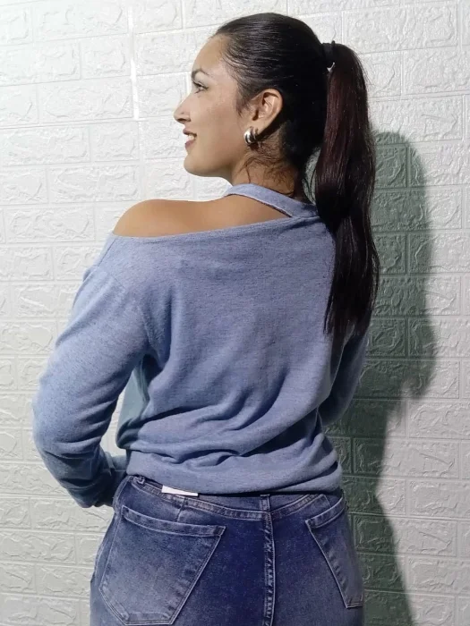 Sweater Hombro Descubierto de Lanilla