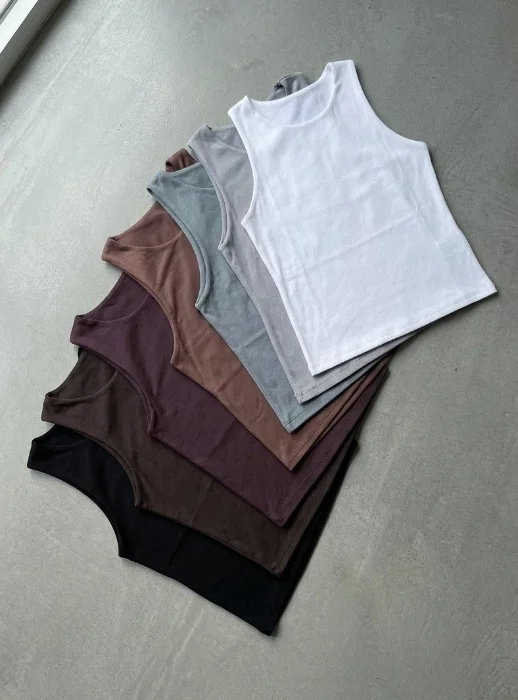 Musculosa Halter Doble Tela
