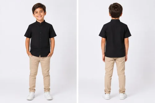 Camisa de Lino Cuello Mao