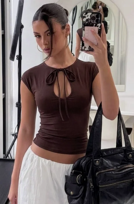 Remera Japonesa Cuello Atado Tira