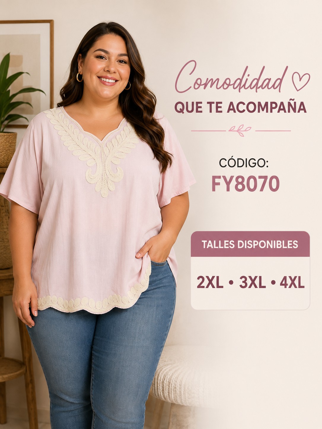 Camisola de Lino Talla Especial - Imagen 3