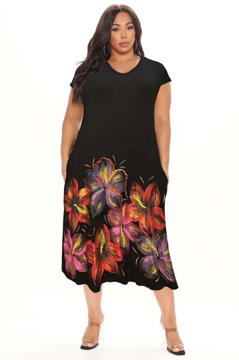 Vestido con Bolsillo Pintando a Mano