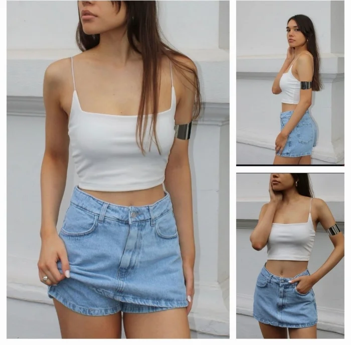 Short Pollera Aitana Tela Rigida