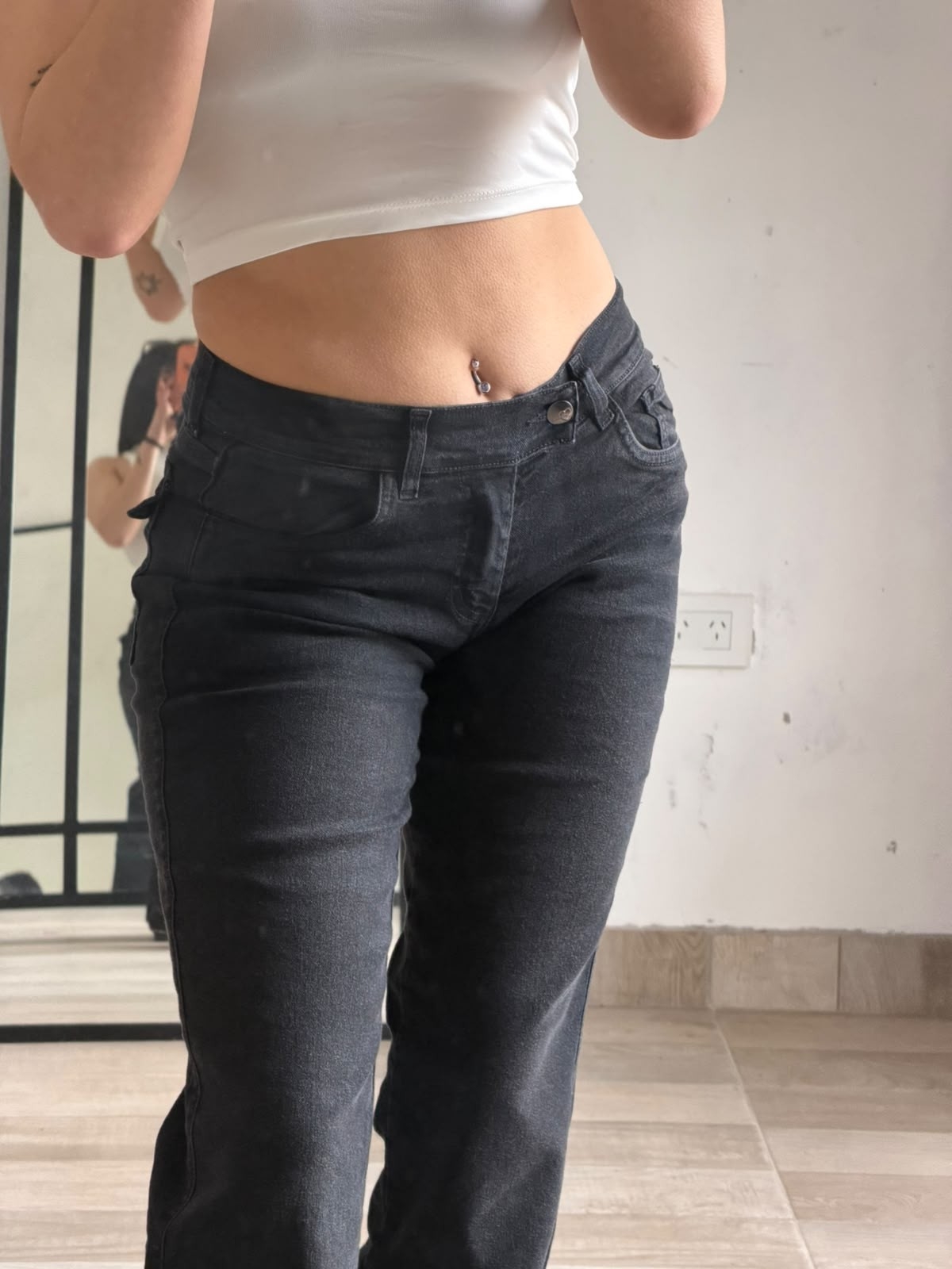 Oxfort Elastizado Tiro bajo Gris con Tapita Atras - Imagen 3