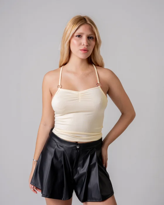 Art. 518 	 Short Pollera Pinza Pu