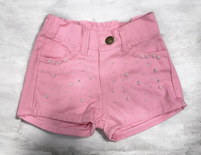 Short Beba Gabardina C/ Perlas y Brillos