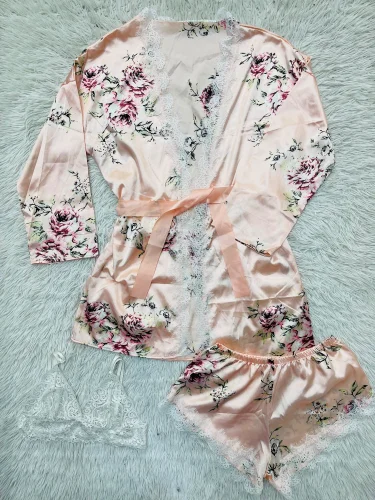 Pijama 3 Piezas Saten