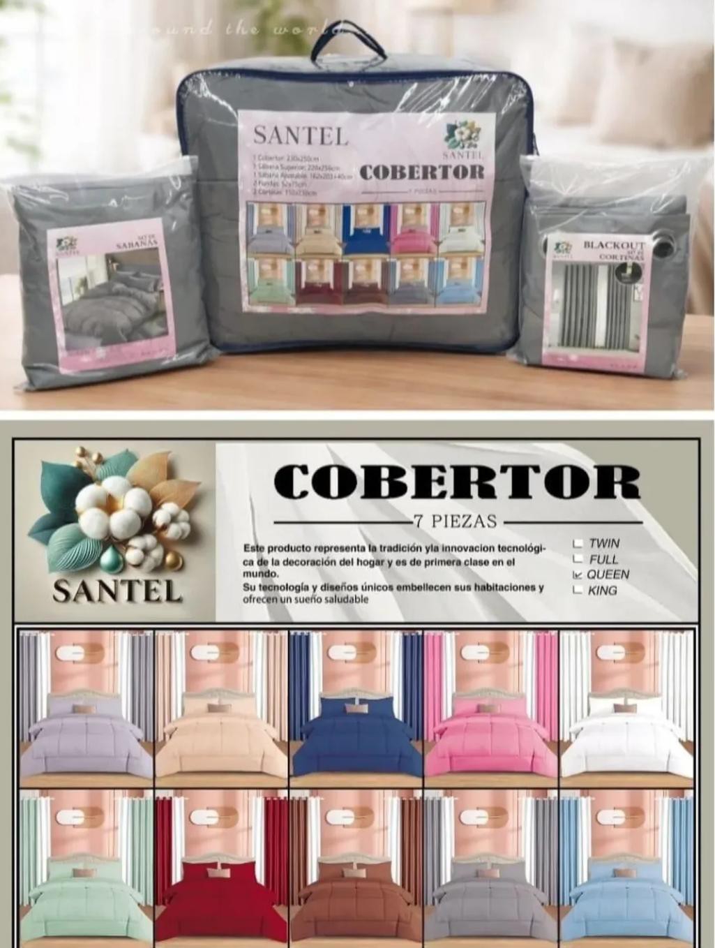 Cobertor 7 Piezas con Corderito Lisos Santel - Imagen 3