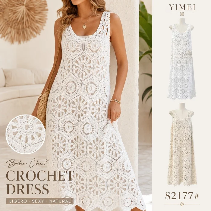 Vestido Tejido a Crochet. 2177