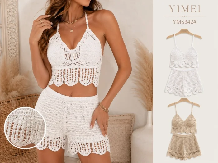 Conjunto Tejido a Crochet Top. 342