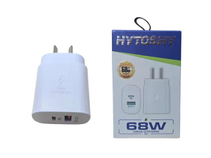 Cabezal Hytoshy 68w 1usb y 1us-c Carga Rapida (hy-70w )