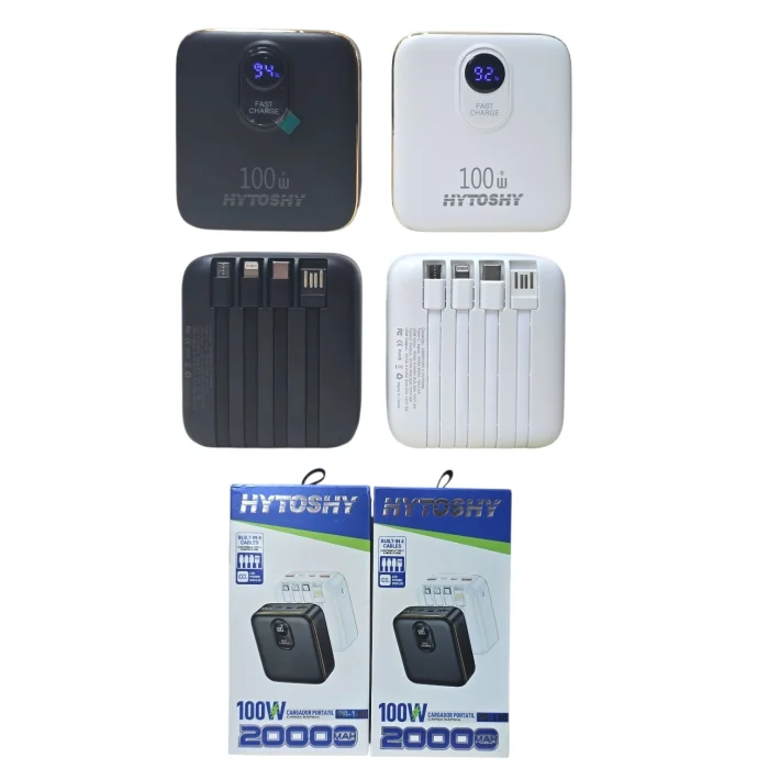 Power Bank Hytoshy 20000amp 4 en 1c/ Visor Carga (pb-140)