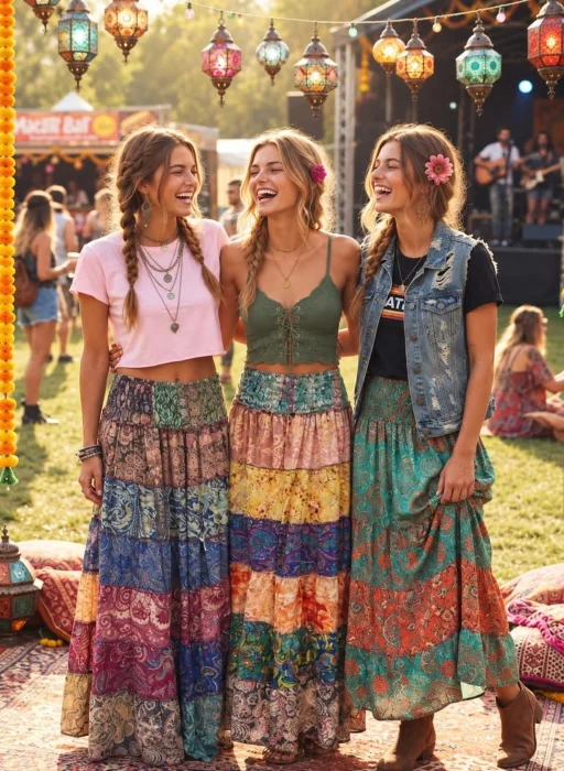 Polleras Patchwork Larga