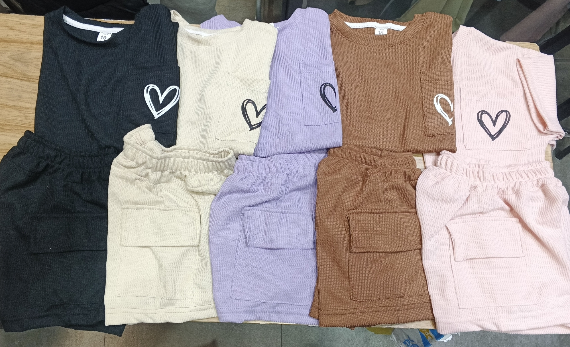 Conjunto Wafle Nena Shorts Cargo - Imagen 3