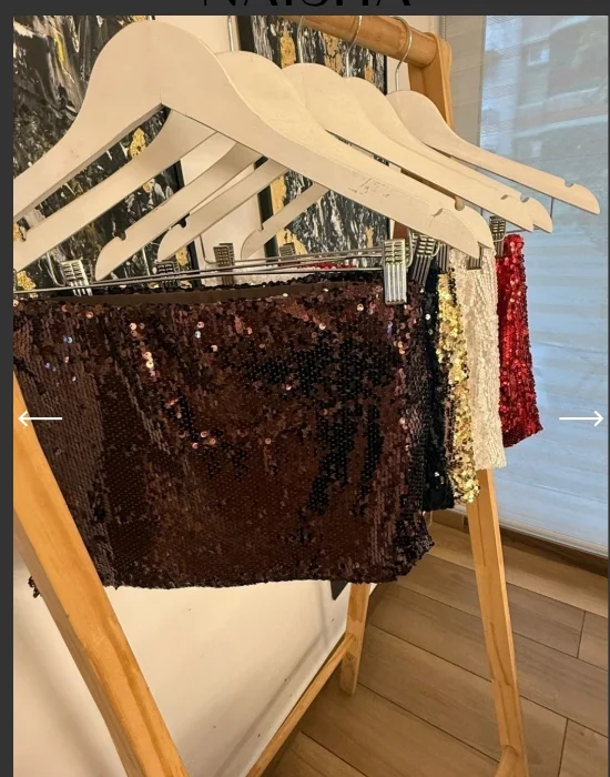 Pollera de Lentejuelas Forrada Iman