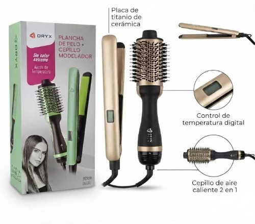 Set Plancha Pelo + Cepillo