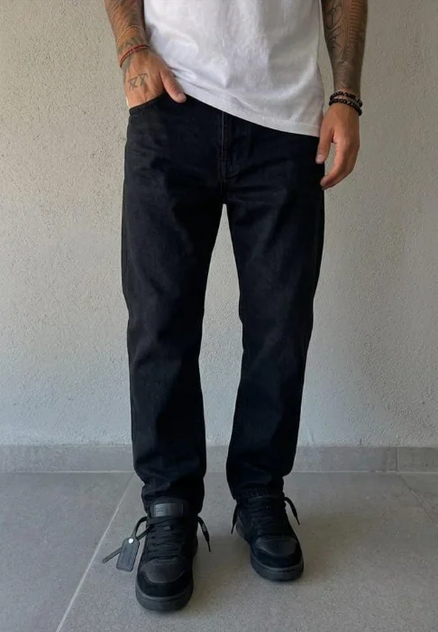 Jean Negro Liso Corte Recto