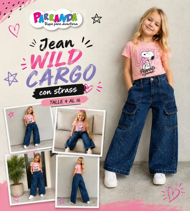 Lean Wild Led Cargo Niña con Strass