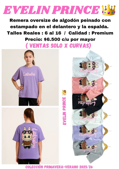 Remera Oversize Labubu