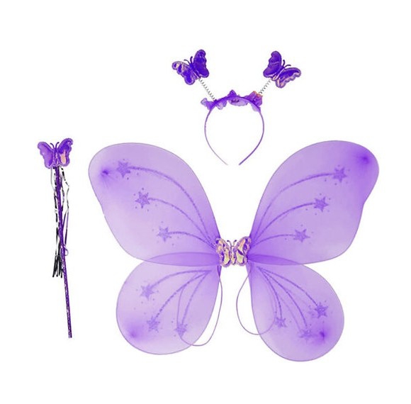 Set Alitas Diadema y Varita C/luz - Imagen 2