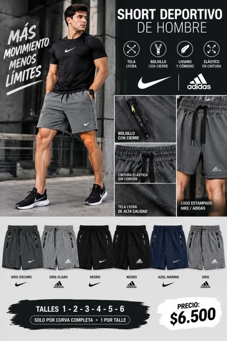 Shorts Deportivo de Hombre Lycra