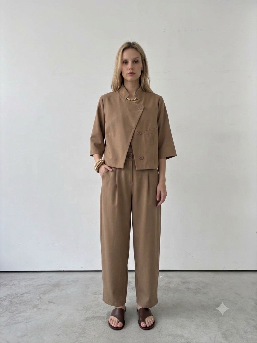 (do4743) Saco Crepe Sastrero Mao - Imagen 2