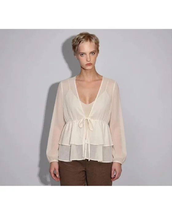 (em4740) Blusa con Volados Gasa 5046