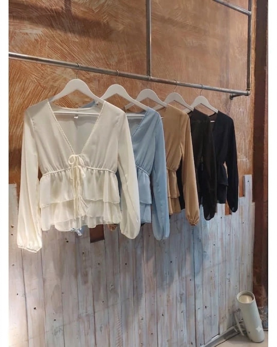 (em4740) Blusa con Volados Gasa 5046 - Imagen 3