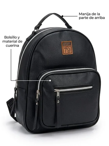 Mochila Lisa Cierre Blanco