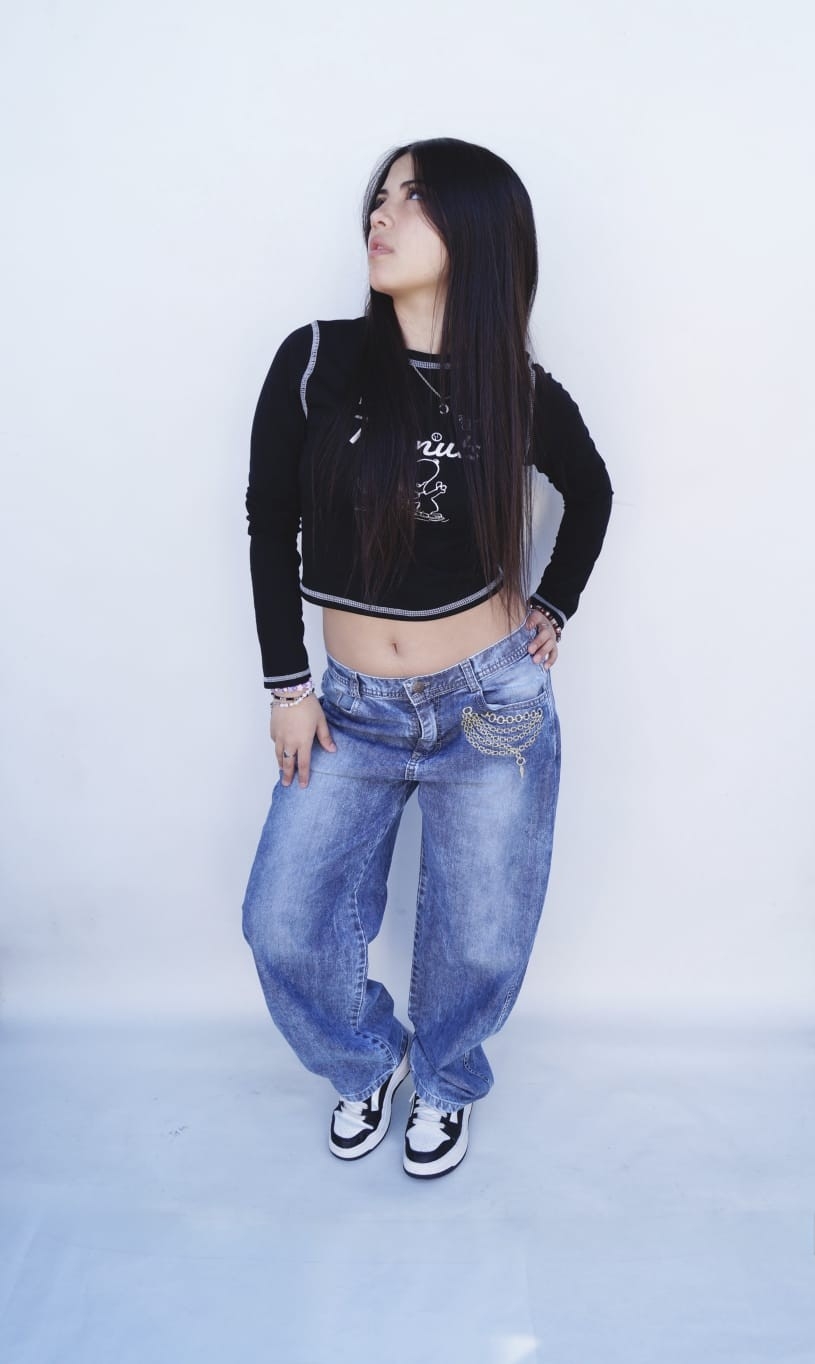 Baggy Doble Bordado Azul Teens - Imagen 2