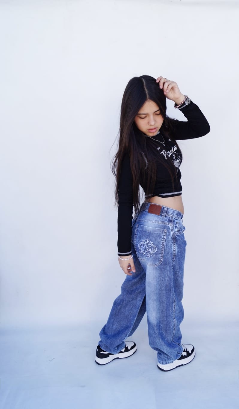 Baggy Doble Bordado Azul Teens - Imagen 5