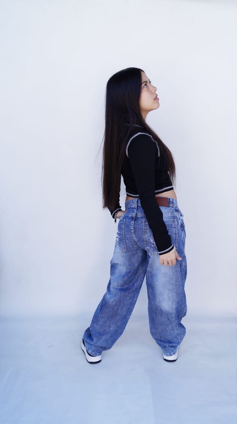Baggy Doble Bordado Azul Teens - Imagen 7