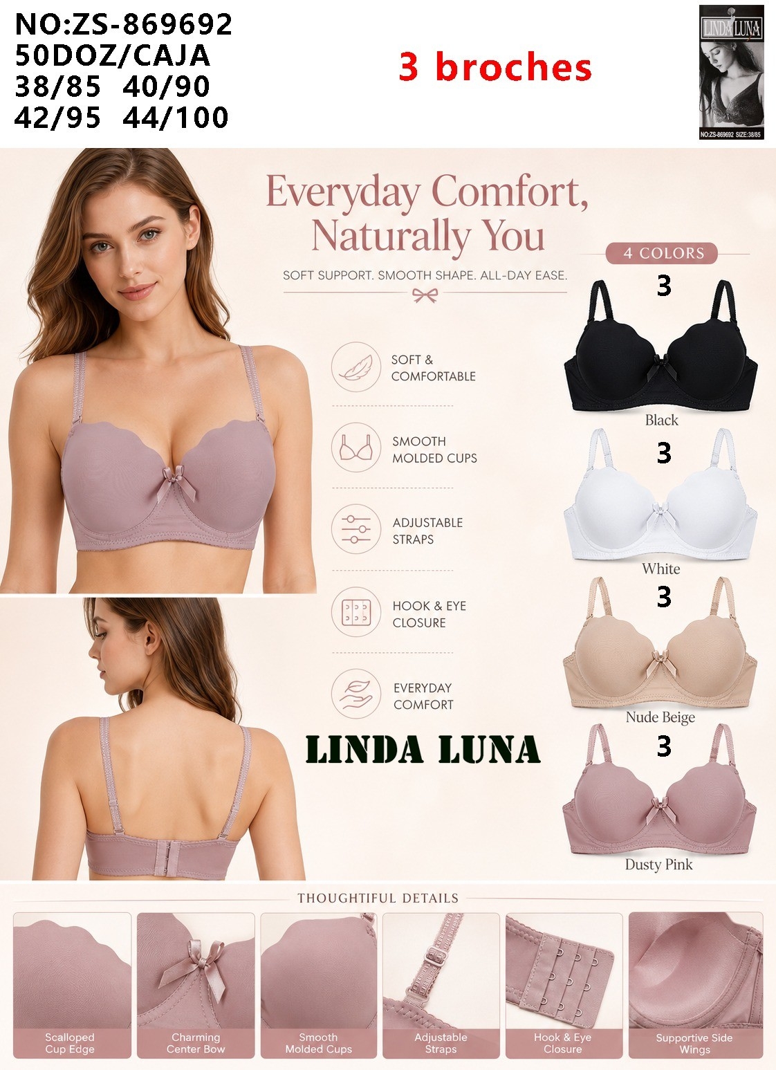Corpiño Strapless Copa C - Imagen 2