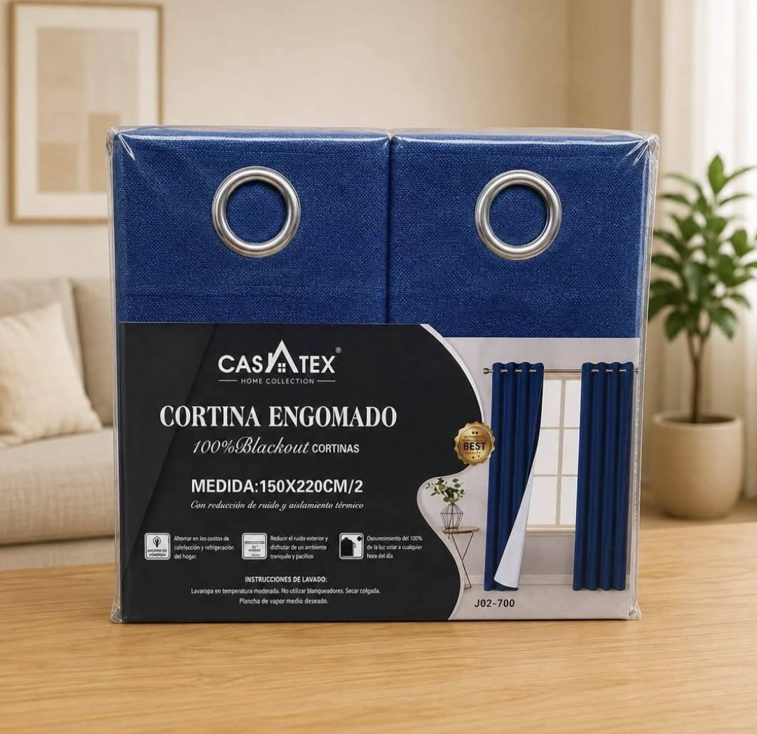 Cortina Lino 100% Blackout Engomado Castx - Imagen 3