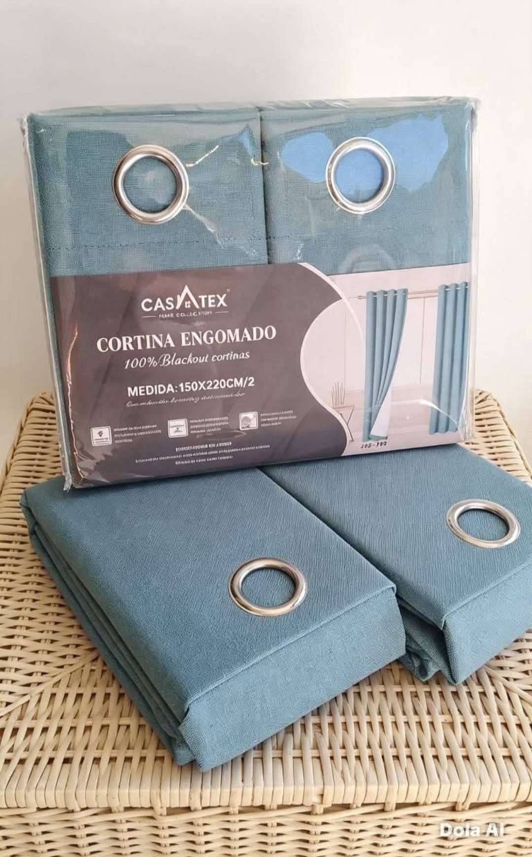 Cortina Lino 100% Blackout Engomado Castx - Imagen 6