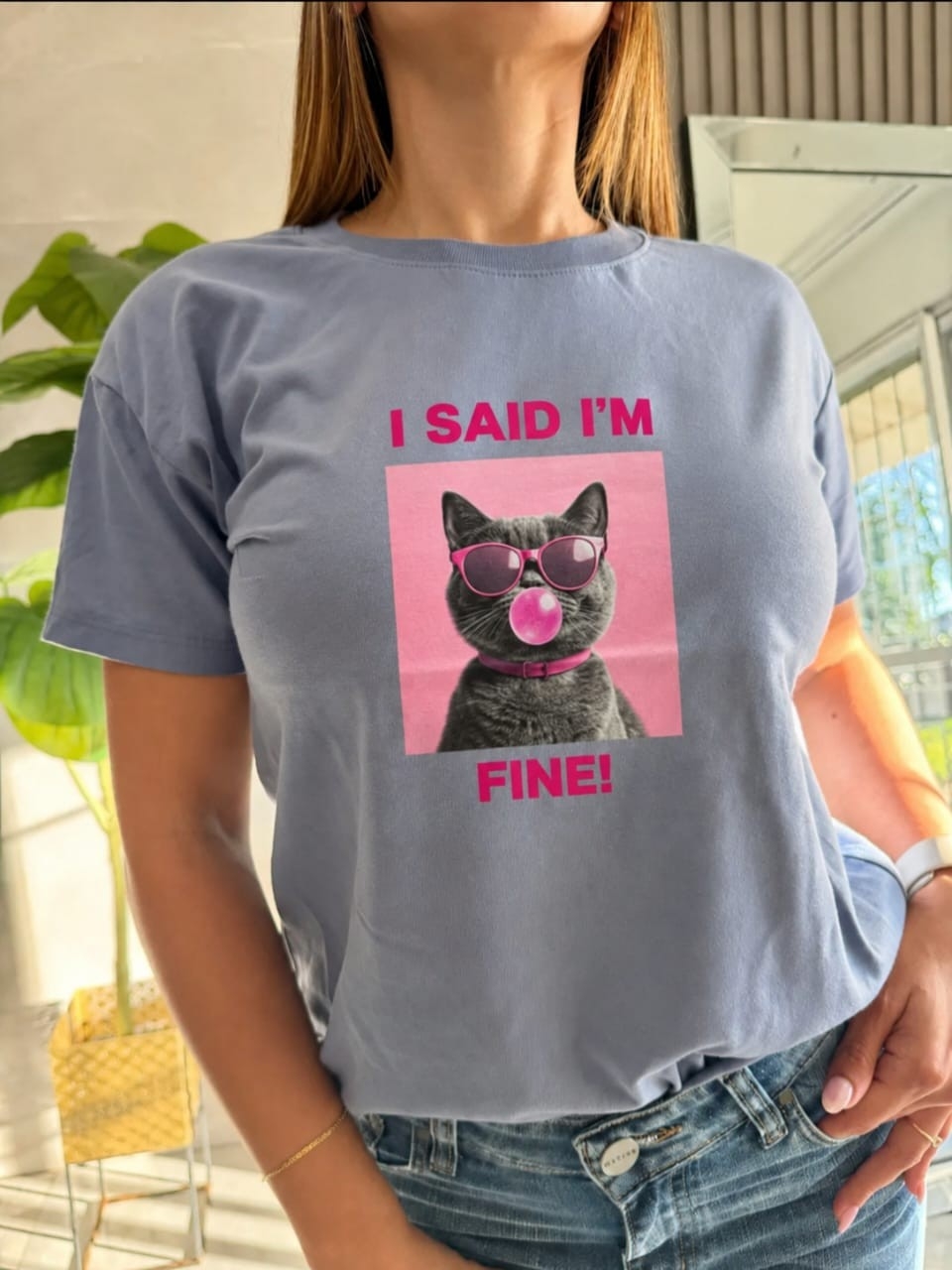 Remera Algodón Estampado "gatito" - Imagen 2