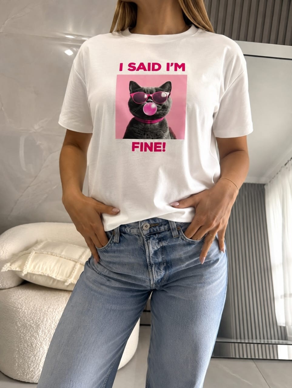 Remera Algodón Estampado "gatito" - Imagen 3