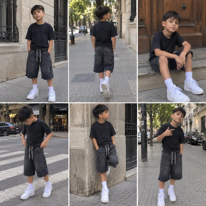 Bermuda Baggy Jean Nene con Elastico