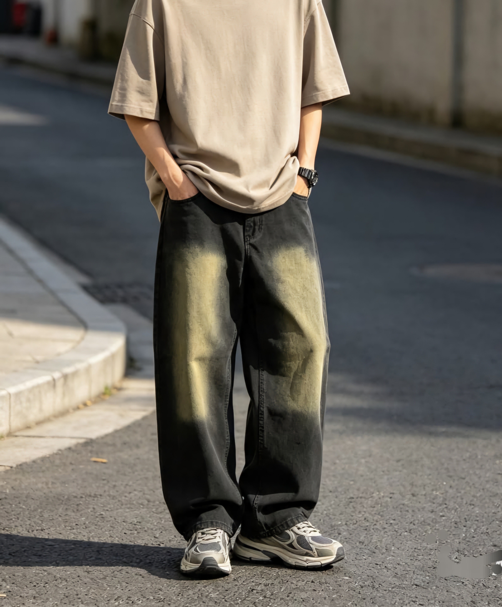 Baggy Negro Oxido con Bordado - Imagen 2