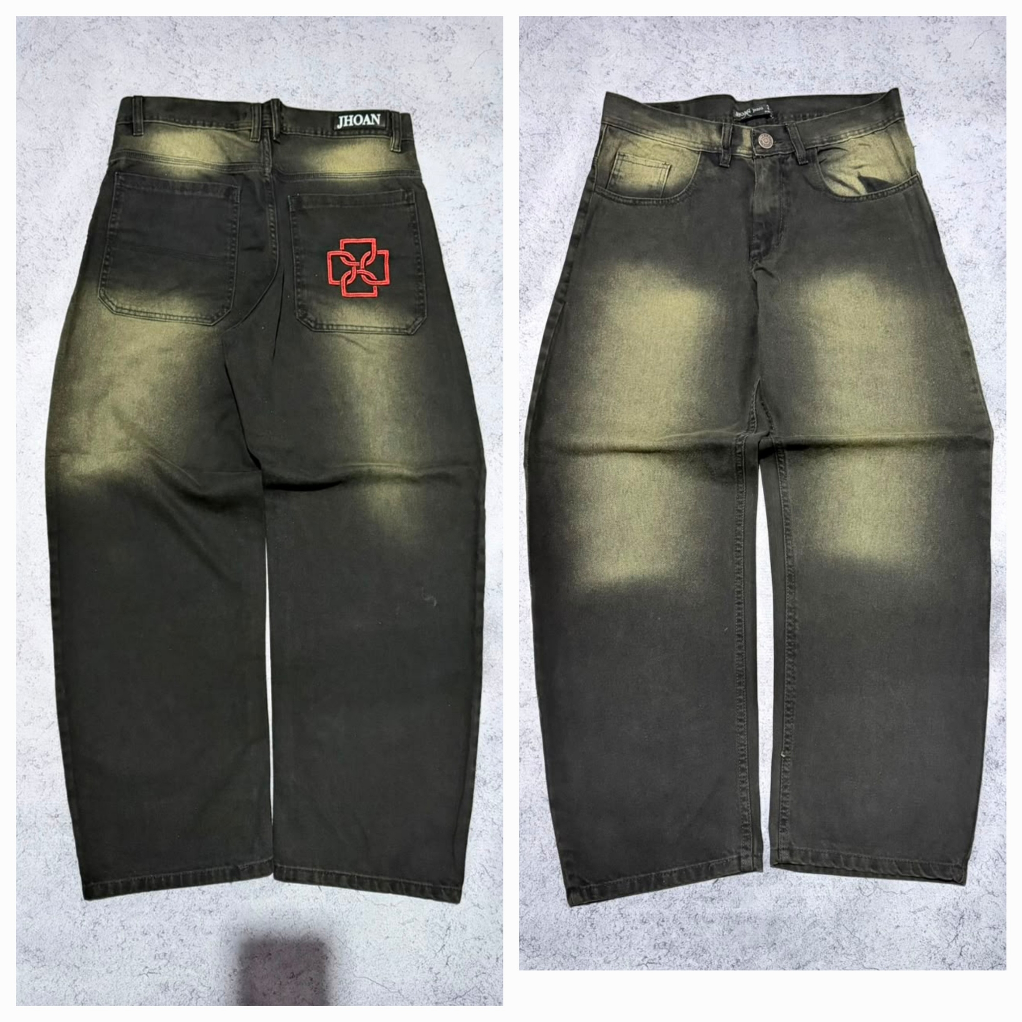 Baggy Negro Oxido con Bordado - Imagen 3
